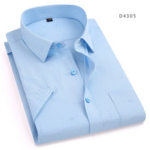 Load image into Gallery viewer, Short sleeve turndown collar easy care non-iron regular fit striped / Plaid business men casual shirt