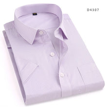 Load image into Gallery viewer, Short sleeve turndown collar easy care non-iron regular fit striped / Plaid business men casual shirt