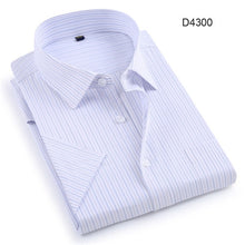 Load image into Gallery viewer, Short sleeve turndown collar easy care non-iron regular fit striped / Plaid business men casual shirt