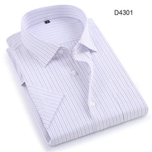 Load image into Gallery viewer, Short sleeve turndown collar easy care non-iron regular fit striped / Plaid business men casual shirt