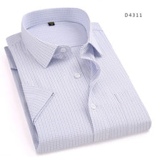 Load image into Gallery viewer, Short sleeve turndown collar easy care non-iron regular fit striped / Plaid business men casual shirt