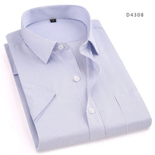 Load image into Gallery viewer, Short sleeve turndown collar easy care non-iron regular fit striped / Plaid business men casual shirt