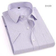 Load image into Gallery viewer, Short sleeve turndown collar easy care non-iron regular fit striped / Plaid business men casual shirt