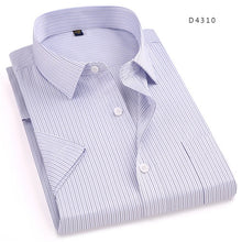 Load image into Gallery viewer, Short sleeve turndown collar easy care non-iron regular fit striped / Plaid business men casual shirt