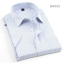 Load image into Gallery viewer, Short sleeve turndown collar easy care non-iron regular fit striped / Plaid business men casual shirt