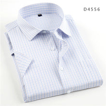 Load image into Gallery viewer, Short sleeve turndown collar easy care non-iron regular fit striped / Plaid business men casual shirt