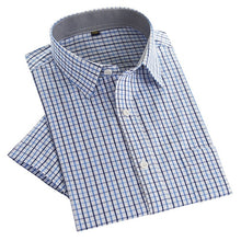 Load image into Gallery viewer, Short sleeve turndown collar easy care non-iron regular fit striped / Plaid business men casual shirt