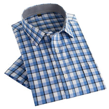 Load image into Gallery viewer, Short sleeve turndown collar easy care non-iron regular fit striped / Plaid business men casual shirt