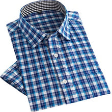 Load image into Gallery viewer, Short sleeve turndown collar easy care non-iron regular fit striped / Plaid business men casual shirt
