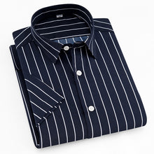 Load image into Gallery viewer, New turn down collar short sleeve striped men casual shirt