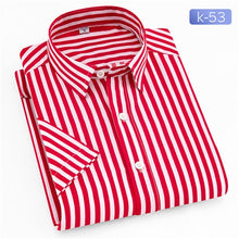 Load image into Gallery viewer, New turn down collar short sleeve striped men casual shirt