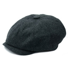 Load image into Gallery viewer, Men Flat Cap Herringbone Baker Boy cap