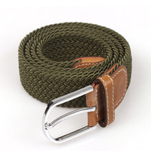 Load image into Gallery viewer, Men Elastic Stretch Waist Belt Black Canvas