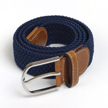 Load image into Gallery viewer, Men Elastic Stretch Waist Belt Black Canvas
