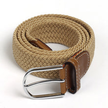Load image into Gallery viewer, Men Elastic Stretch Waist Belt Black Canvas