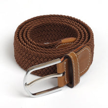 Load image into Gallery viewer, Men Elastic Stretch Waist Belt Black Canvas