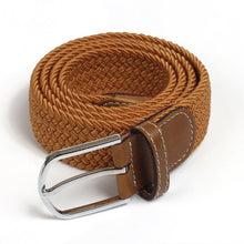 Load image into Gallery viewer, Men Elastic Stretch Waist Belt Black Canvas