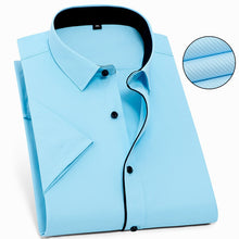 Load image into Gallery viewer, Short Sleeve Slim Fit Formal Men's White Shirt Business Male Social Shirt